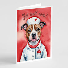 Load image into Gallery viewer, Staffordshire Bull Terrier Get Well Soon Greeting Cards - Blank Note Cards – 8-Pack of Artist-Designed Cards with Envelopes