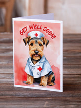 Load image into Gallery viewer, Welsh Terrier Get Well Soon Greeting Cards - Blank Note Cards – 8-Pack of Artist-Designed Cards with Envelopes