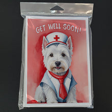 Load image into Gallery viewer, Westie Get Well Soon Greeting Cards - Blank Note Cards – 8-Pack of Artist-Designed Cards with Envelopes