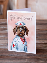 Load image into Gallery viewer, Wirehaired Pointing Griffon Get Well Soon Greeting Cards - Blank Note Cards – 8-Pack of Artist-Designed Cards with Envelopes