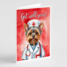 Load image into Gallery viewer, Yorkshire Terrier Get Well Soon Greeting Cards - Blank Note Cards – 8-Pack of Artist-Designed Cards with Envelopes