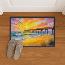 Load image into Gallery viewer, Beach Pier at Sunrise Doormat-24x36 Indoor / Outdoor Rug | Made in USA
