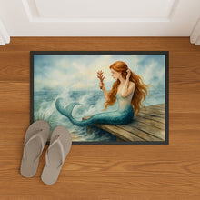 Load image into Gallery viewer, Mermaid on the Dock Doormat-24x36 Indoor / Outdoor Rug | Made in USA