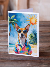 Load image into Gallery viewer, Basenji Summer Beach Time Greeting Cards Pack of 8