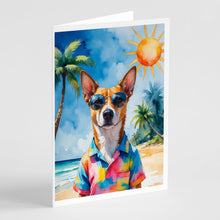 Load image into Gallery viewer, Basenji Summer Beach Time Greeting Cards Pack of 8