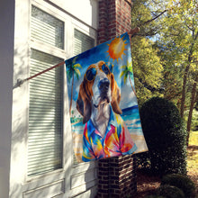 Load image into Gallery viewer, Basset Hound Summer Beach Time House Flag