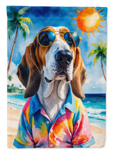 Load image into Gallery viewer, Basset Hound Summer Beach Time House Flag