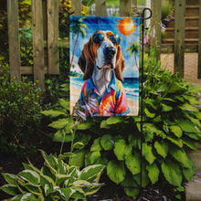 Load image into Gallery viewer, Basset Hound Summer Beach Time Garden Flag