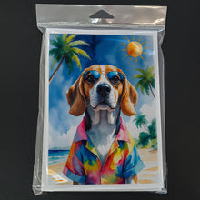 Load image into Gallery viewer, Beagle Summer Beach Time Greeting Cards Pack of 8