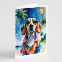 Load image into Gallery viewer, Beagle Summer Beach Time Greeting Cards Pack of 8