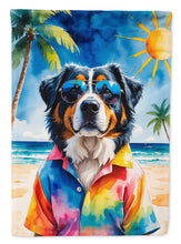 Load image into Gallery viewer, Bernese Mountain Dog Summer Beach Time House Flag
