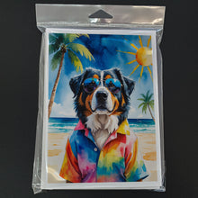 Load image into Gallery viewer, Bernese Mountain Dog Summer Beach Time Greeting Cards Pack of 8