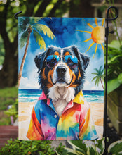 Load image into Gallery viewer, Bernese Mountain Dog Summer Beach Time Garden Flag