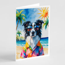 Load image into Gallery viewer, Border Collie Summer Beach Time Greeting Cards Pack of 8