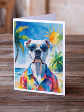Load image into Gallery viewer, White Boxer Summer Beach Time Greeting Cards Pack of 8