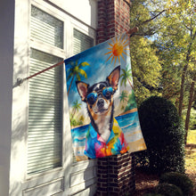 Load image into Gallery viewer, Black and Tan Chihuahua Summer Beach Time House Flag