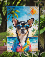 Load image into Gallery viewer, Black and Tan Chihuahua Summer Beach Time Garden Flag