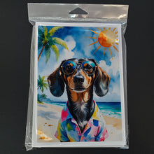 Load image into Gallery viewer, Dachshund Summer Beach Time Greeting Cards Pack of 8