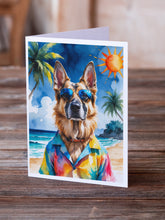 Load image into Gallery viewer, German Shepherd Summer Beach Time Greeting Cards Pack of 8