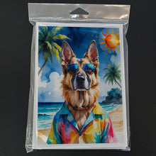 Load image into Gallery viewer, German Shepherd Summer Beach Time Greeting Cards Pack of 8