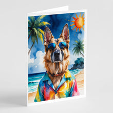 Load image into Gallery viewer, German Shepherd Summer Beach Time Greeting Cards Pack of 8