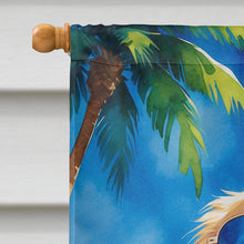 Load image into Gallery viewer, Golden Retriever Summer Beach Time House Flag