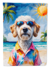 Load image into Gallery viewer, Labradoodle Summer Beach Time House Flag
