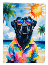 Load image into Gallery viewer, Black Labrador Retriever Summer Beach Time House Flag