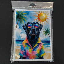 Load image into Gallery viewer, Black Labrador Retriever Summer Beach Time Greeting Cards Pack of 8