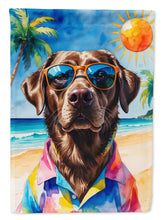 Load image into Gallery viewer, Chocolate Labrador Retriever Summer Beach Time House Flag