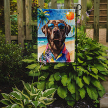 Load image into Gallery viewer, Chocolate Labrador Retriever Summer Beach Time Garden Flag