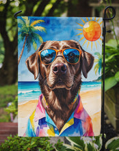 Load image into Gallery viewer, Chocolate Labrador Retriever Summer Beach Time Garden Flag