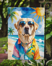 Load image into Gallery viewer, Yellow Labrador Retriever Summer Beach Time Garden Flag