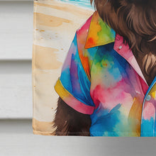 Load image into Gallery viewer, Chocolate Newfoundland Summer Beach Time House Flag
