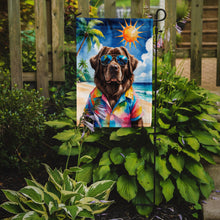 Load image into Gallery viewer, Chocolate Newfoundland Summer Beach Time Garden Flag