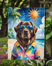 Load image into Gallery viewer, Chocolate Newfoundland Summer Beach Time Garden Flag