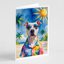 Load image into Gallery viewer, Pit Bull Terrier Summer Beach Time Greeting Cards Pack of 8