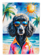 Load image into Gallery viewer, Black Poodle Summer Beach Time House Flag