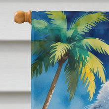 Load image into Gallery viewer, White Poodle Summer Beach Time House Flag