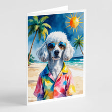Load image into Gallery viewer, White Poodle Summer Beach Time Greeting Cards Pack of 8