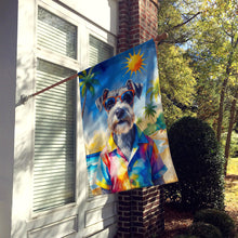Load image into Gallery viewer, Schnauzer Summer Beach Time House Flag
