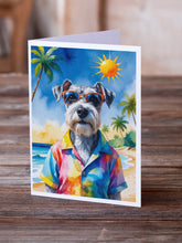 Load image into Gallery viewer, Schnauzer Summer Beach Time Greeting Cards Pack of 8