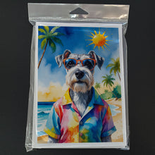 Load image into Gallery viewer, Schnauzer Summer Beach Time Greeting Cards Pack of 8