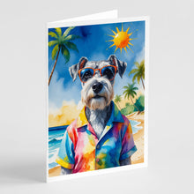 Load image into Gallery viewer, Schnauzer Summer Beach Time Greeting Cards Pack of 8