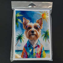 Load image into Gallery viewer, Yorkshire Terrier Summer Beach Time Greeting Cards Pack of 8