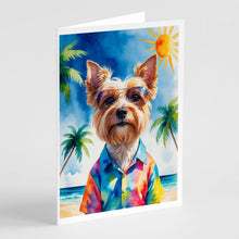 Load image into Gallery viewer, Yorkshire Terrier Summer Beach Time Greeting Cards Pack of 8