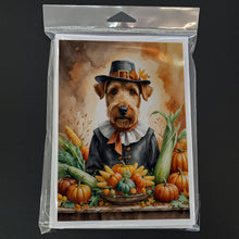 Load image into Gallery viewer, Airedale Terrier Thanksgiving Greeting Cards Pack of 8