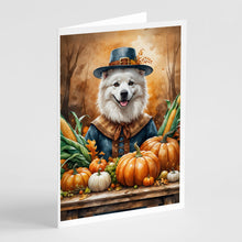 Load image into Gallery viewer, American Eskimo Thanksgiving Greeting Cards Pack of 8