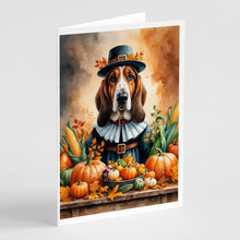 Load image into Gallery viewer, Basset Hound Thanksgiving Greeting Cards Pack of 8