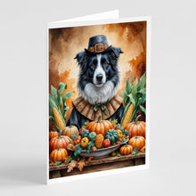 Load image into Gallery viewer, Border Collie Thanksgiving Greeting Cards Pack of 8
